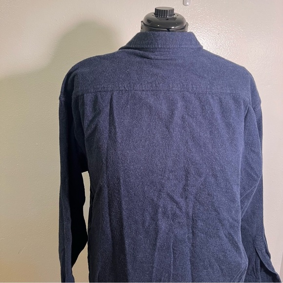 Vintage St. John’s Bay Flannel Button Down Shacket Blue Gray XL - Picture 7 of 9